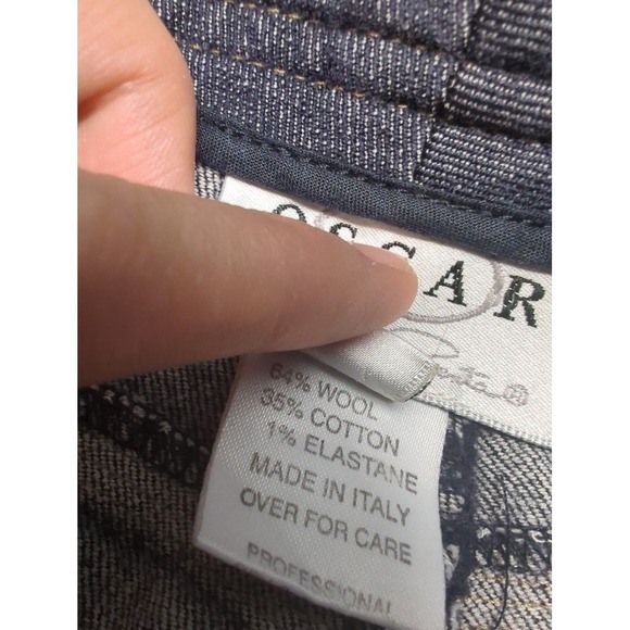 VTG Oscar de la Renta Womens Wool Pants Jeans Blue Italy Made Size 8 - Picture 3 of 8